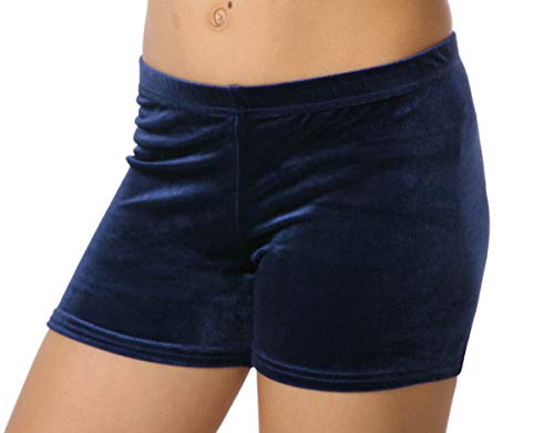Fischer 7713 "Samtshorty Mädchen Gymnastik Turn Shorts in glatter Samt Optik, Ökotex 100 Zertifiziert, Größe: 116, Farbe: Marine von ff FISCHER