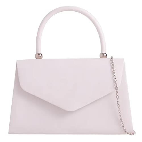 fi9 Damen-Handtasche im Retro-Stil, Veloursleder, für Hochzeit, Party, Abschlussball, Abendveranstaltung, Clutch, Handtasche (Weiß) von fi9