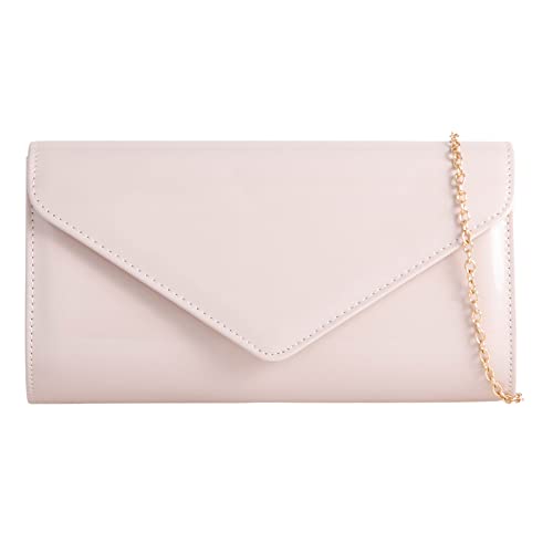 fi9 Handtasche aus Lackleder, für Braut, Hochzeit, Abend, Party, Clutch, Cremefarben, medium von fi9