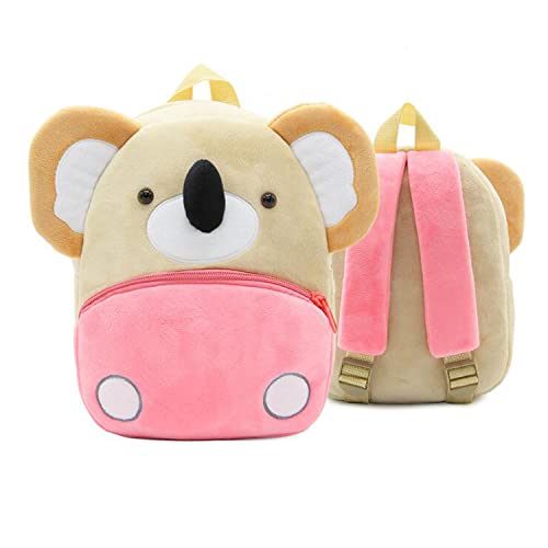 ficyvlro Netter Tier Cartoon Rucksack für Kinder, weicher Plüsch Kleinkind Schultasche Mini Reise Rucksack für Jungen und Mädchen 2-6 Jahre (Koala) von ficyvlro