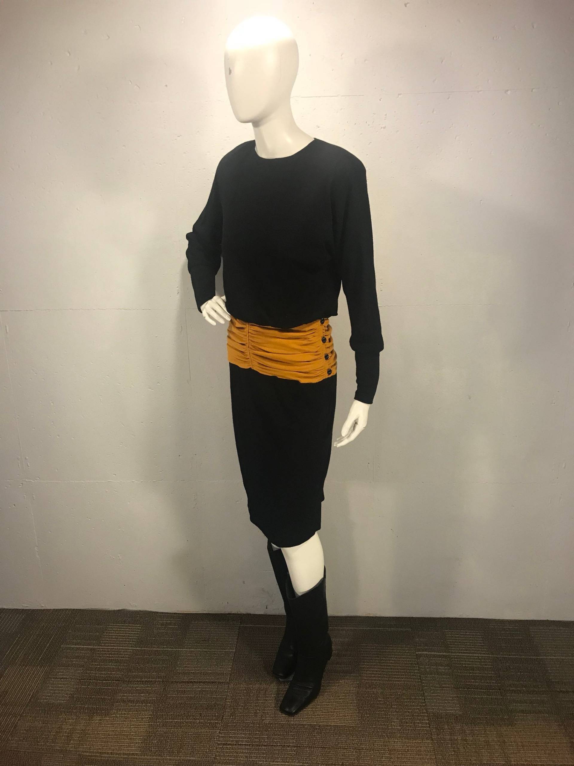 Vintage Chetta B 80Er Kleid, Peter Noviello Sherrie Bloom Raffungen Taille Schwarzes Wollkleid, Wollkleid Vintage Chetta B 80Er Kleid, Peter Noviello Sherrie Bloom Raffungen Taille Schwarzes Wollkleid, Wollkleid von fidgetfinds