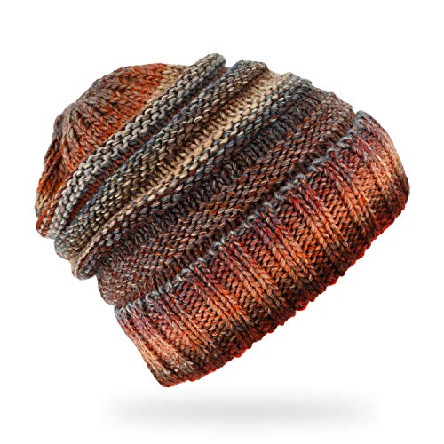 fiebig Beanie | Strick Mütze in toller Farbkombination | Sehr angenehmes Material mit Wolle | Made in Italy (Zimt) von fiebig
