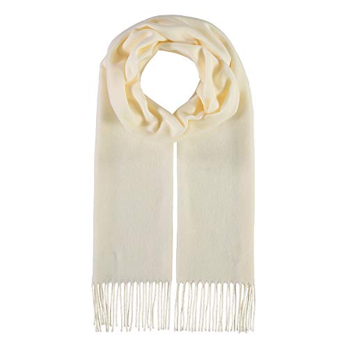 fiebig Cashmink Schal in Uni | Halstuch für Damen & Herren in Größe 180 x 30 cm | Made in Germany (One Size, Natur) von fiebig