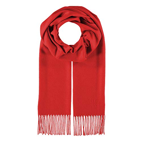 fiebig Cashmink Schal in Uni | Halstuch für Damen & Herren in Größe 180 x 30 cm | Made in Germany (One Size, Rot) von fiebig