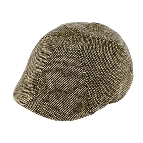 fiebig Flatcap aus Wolle | 6-Panel Cap mit elastischem Verschluss (57-M, braun) von fiebig