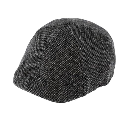 fiebig Flatcap aus Wolle | 6-Panel Cap mit elastischem Verschluss (59-L, anthrazit) von fiebig