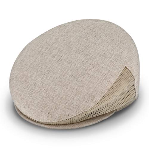 fiebig Hove Flatcap aus Leinenmix | Schirmmütze mit Meshfutter | Leichte Gatsby Cap Made in Italy (62-XXL, Natur) von fiebig