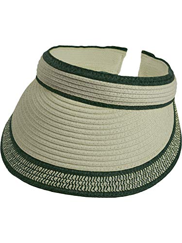 fiebig Lucy Visor aus Naturfaser | One Size Sommercap in vielen Farben aus robustem Papier | Unisex Sommerkappe mit breitem Schirm (One Size, Natur-Olivgrün) von fiebig