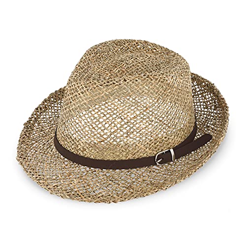 fiebig Trilby Seegras für Damen & Herren | Sonnenhut aus 100% Stroh | Sommerhut mit Kunstlederband in vielen Größen (61-XL) von fiebig