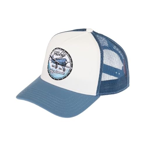 fiebig Truckercap Sky Pioneers | Baseballcap mit Aufnäher | Baseballkappe mit Mesh (Flexsize S, Jeansblau) von fiebig