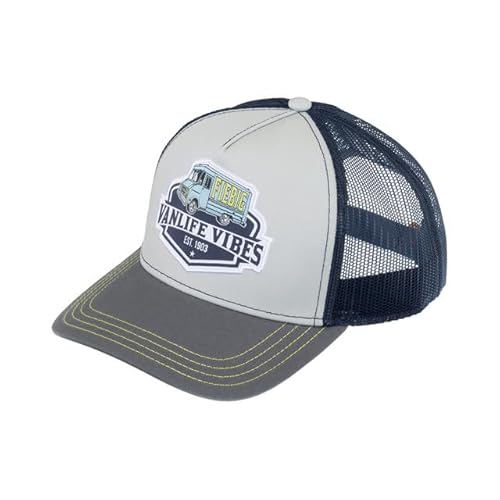 fiebig Truckercap Vanlife Vibes | Baseballcap mit Aufnäher | Baseballkappe mit Mesh (Flexsize S, Anthrazit) von fiebig