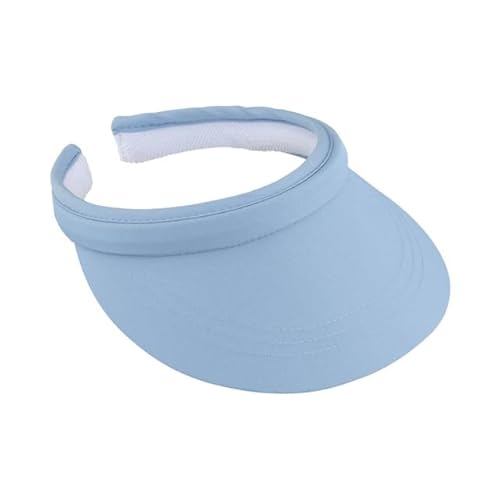 fiebig Visor | Schattenspender für das Gesicht | Clipvisor in One Size | In vielen Farben aus 100% Baumwolle | Sommerkappe mit Frotteeband Innenfutter | Sonnenschutz Schirmcap (hellblau) von fiebig