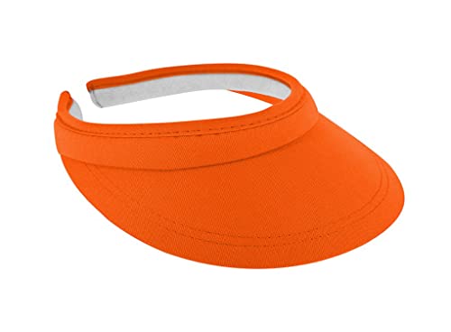fiebig Visor | Schattenspender für das Gesicht | Clipvisor in One Size | In vielen Farben aus 100% Baumwolle | Sommerkappe mit Frotteeband Innenfutter | Sonnenschutz Schirmcap (orange) von fiebig
