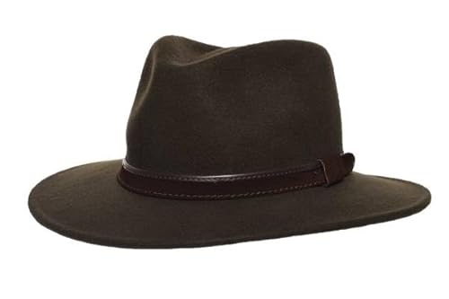 fiebig Wollfilzhut Traveller uni waterproof und crushable olive green Größe 57 von fiebig