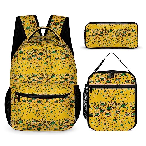 3-teiliges Rucksack-Set für Kinder, gepunktet, Schultasche mit Thermo-Lunchboxen, Stifthalter, Tt-2, Einheitsgröße, Tagesrucksäcke von fifbird