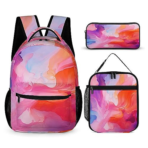 Animal Wolf Rucksack-Set für Kinder, 3-teilig, Teenager, Jungen, Schultasche mit Thermo-Lunchboxen, Stifthalter, Tt-3, Einheitsgröße, Tagesrucksäcke von fifbird