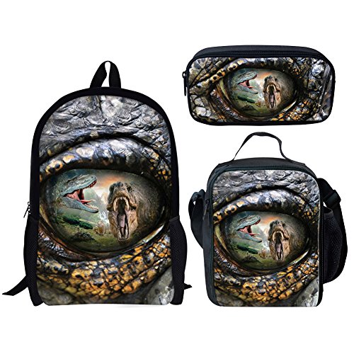 Basketball Druck Schultaschen Set für Kinder Kinder Casual Rucksack Mittagessen Tasche Federmäppchen 3 Stück, Mehrere Ösen, Einheitsgröße, Tagesrucksäcke von fifbird