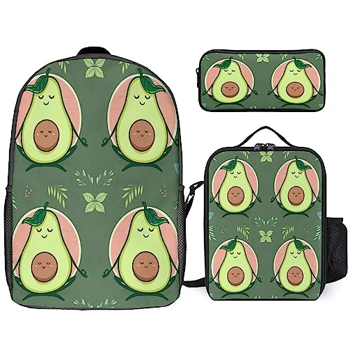 Bienen-Rucksack-Set für Kinder, 3-teilig, Teenager, Jungen, Schultasche mit Thermo-Lunchboxen, Stifthalter, Tt-20, Einheitsgröße, Tagesrucksäcke von fifbird