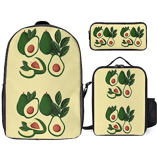 Bienen-Rucksack-Set für Kinder, 3-teilig, Teenager, Jungen, Schultasche mit Thermo-Lunchboxen, Stifthalter, Tt-8, Einheitsgröße, Tagesrucksäcke von fifbird