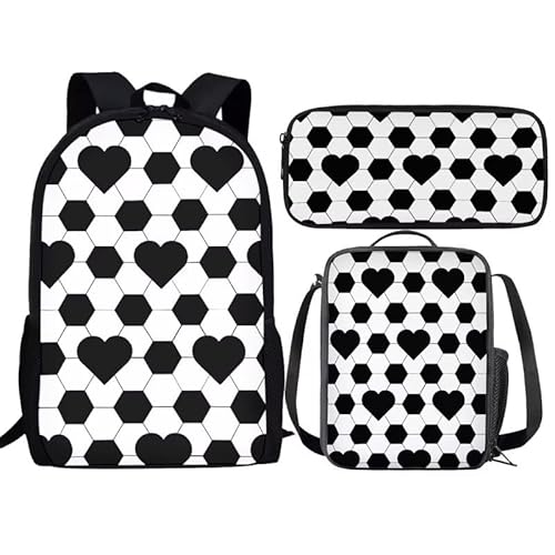 Herz-Rucksack und Lunchbox für Mädchen, 3-teiliges Schulrucksack-Set für Mädchen, Kinder, Geschenk zum Schulanfang von fifbird