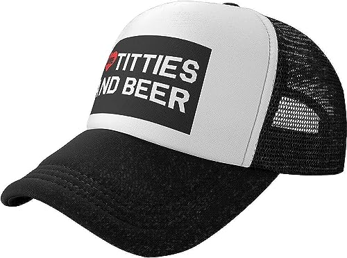 I Heart Titties Beer Love Mesh Back Trucker Cap Baseball Cap, Schwarz , Einheitsgröße von fifbird