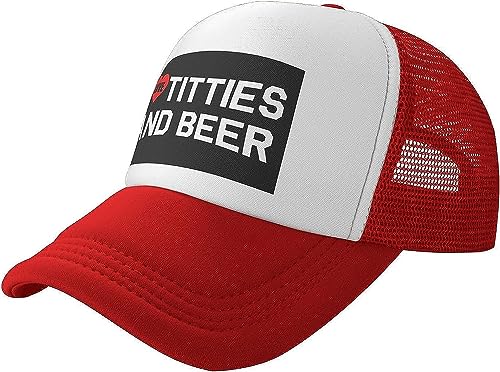 I Heart Titties Beer Love Mesh Back Trucker Cap Baseball Cap, rot, Einheitsgröße von fifbird