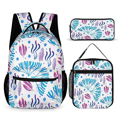 Obst-Rucksack-Set für Kinder, 3-teilig, Teenager, Jungen, Schultasche mit Thermo-Lunchboxen, Stifthalter, Tt-22, Einheitsgröße, Tagesrucksäcke von fifbird