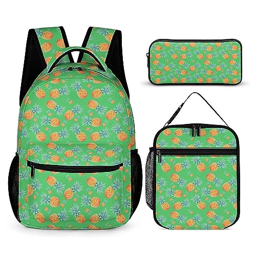 Obst-Rucksack-Set für Kinder, 3-teilig, Teenager, Jungen, Schultasche mit Thermo-Lunchboxen, Stifthalter, Tt-3, Einheitsgröße, Tagesrucksäcke von fifbird