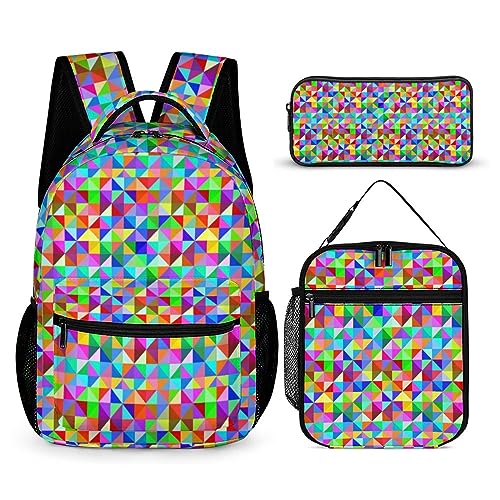 Rucksack-Set für Kinder, Paisley-Stil, 3-teilig, Teenager, Jungen, Schultasche mit Thermo-Lunchboxen, Stifthalter, Tt-2, Einheitsgröße, Tagesrucksäcke von fifbird