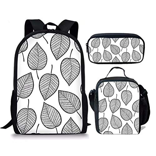 Rucksack-Set für Mädchen, Schule, Büchertasche, 3-teilig, niedliche Büchertaschen, 43,2 cm (17 Zoll), Laptoptasche, Lunchtaschen, Bleistifttaschen für Mädchen und Damen, Blatt 1 (3 Stück/Set, von fifbird