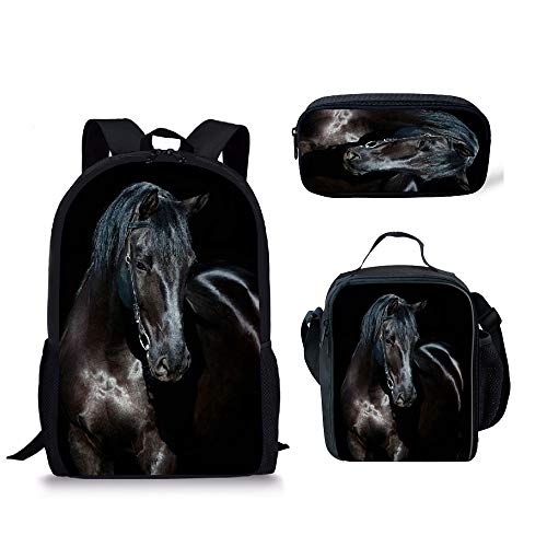 Rucksack mit niedlichem Hundeaufdruck, für Kinder, Jungen, Mädchen, Teenager, coole Schultasche, Horse-b-cgk, Einheitsgröße, Tagesrucksäcke von fifbird