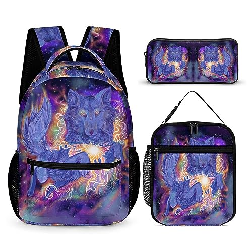 Ugly Guy Frog Rucksack-Set für Kinder, 3-teiliges Schulranzen-Set mit Thermo-Lunchboxen, Stifthalter, Tt-24, Einheitsgröße, Tagesrucksäcke von fifbird