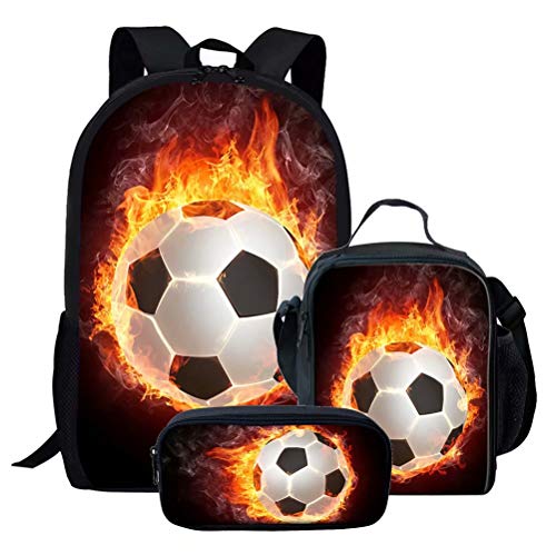 cCool Schulrucksack-Set mit Basketball-Aufdruck, für Kinder, Mädchen, Büchertasche mit Lunchtasche und Federmäppchen, 3-teilig, Muster 1 (3 Stück), Einheitsgröße, Tagesrucksäcke von fifbird