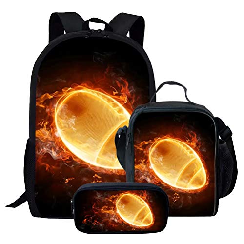 cCool Schulrucksack-Set mit Basketball-Aufdruck, für Kinder, Mädchen, Büchertasche mit Lunchtasche und Federmäppchen, 3-teilig, Muster: 5 (3 Stück), Einheitsgröße, Tagesrucksäcke von fifbird