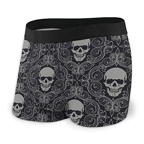 fifbird Herren Boxer Classics Skull Stretch Soft Comfort Slip Shorts Unterwäsche für Männer, Schwarz , L von fifbird