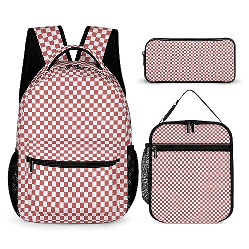 fifbird Kinder Rucksack Federmäppchen Umhängetasche 3er Set Geometrische Quadrat Schule Federmäppchen für Jungen Mädchen Laptop Rucksäcke Büchertaschen Erwachsene Umhängetasche, Tt-23, Einheitsgröße, von fifbird