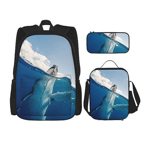 fifbird Lustiger Rucksack mit afrikanischem Sonnenuntergang, 3-in-1, Kinder-Schultasche für Teenager, Mädchen, Damen, Laptop-Rucksack mit Lunchtasche, Federmäppchen, mehrfarbig14, Einheitsgröße, von fifbird