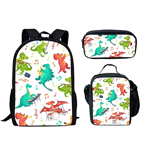 fifbird Pferde Kinder Schule Casual Daypacks für Jungen Mädchen Tier Schulranzen Set 3 Pack Schulrucksack + Federmäppchen + Lunchbox, Mehrere Muster Wh, Einheitsgröße, Tagesrucksäcke von fifbird