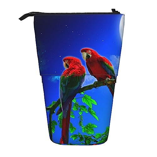 fifbird Stehendes Federmäppchen, Teleskop-Stifthalter, Papageien-Druck, Schreibwaren-Etui, Make-up-Kosmetiktasche, mehrfarbig, Einheitsgröße, Kosmetiktasche fifbird Stehendes Federmäppchen, Teleskop-Stifthalter, Papageien-Druck, Schreibwaren-Etui, Make-up-Kosmetiktasche, mehrfarbig, Einheitsgröße, Kosmetiktasche von fifbird