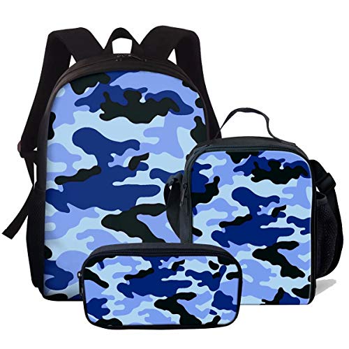 fifbird Stilvolle Camouflage-Muster Rucksäcke für Grundschüler, Schulranzen-Set für Jungen und Mädchen, Schulrucksack mit Picknick-Geldbörse, Stifthaltern, Camouflage Patt, Einheitsgröße, von fifbird