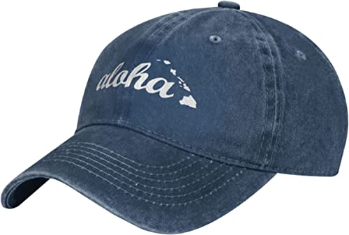 fifbird Unisex Cowboy Baseball Cap Aloha Hawaiian Islands Adjustable Trucker Cap Baseball Cap, navy, Einheitsgröße von fifbird