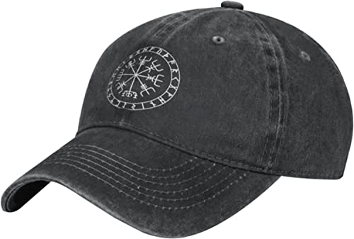 fifbird Unisex Cowboy Baseball Cap Island Vegvisir Verstellbare Trucker Cap Baseball Cap, Schwarz , Einheitsgröße von fifbird