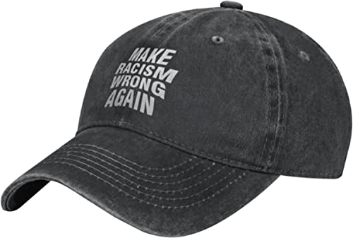 fifbird Unisex Cowboy Baseball Cap Make Racism Wrong Again Adjustable Trucker Cap Baseball Cap, Schwarz , Einheitsgröße von fifbird