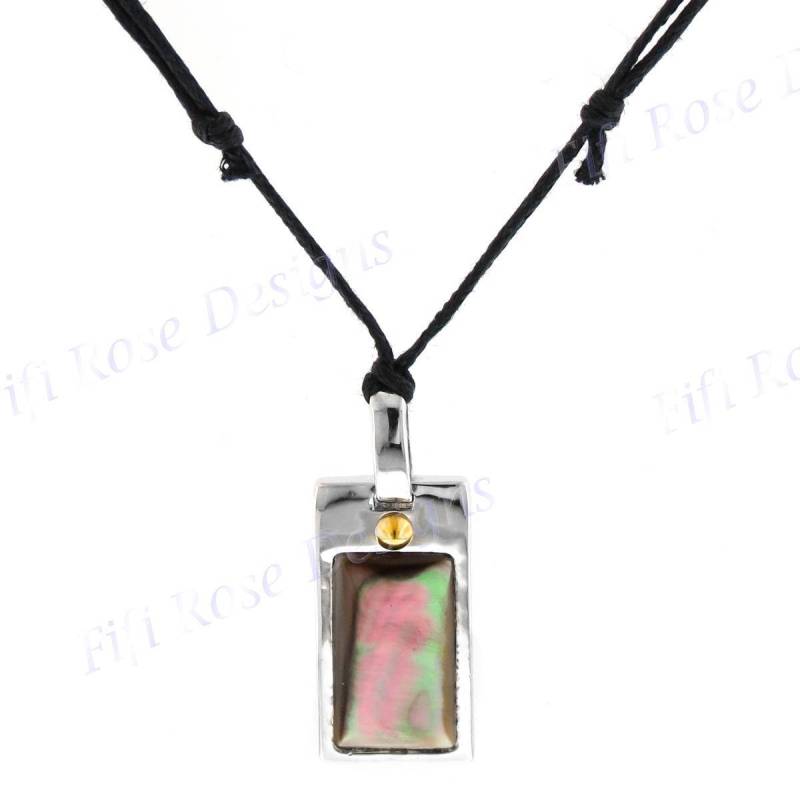 1 1/8 "Männer Perlmutt Rhodiniert Und Vergoldet 925 Sterling Silber Anhänger von fifirosedesigns