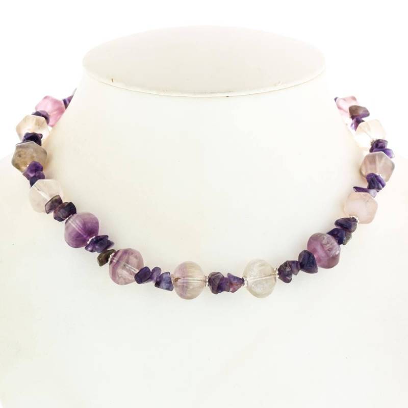 16 1/2" Wunderschöne Fluorit Edelstein 925 Sterling Silber Halskette von fifirosedesigns