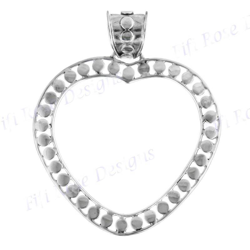 2 1/8 "Bali Handgefertigter Herz 925 Sterling Silber Anhänger von fifirosedesigns