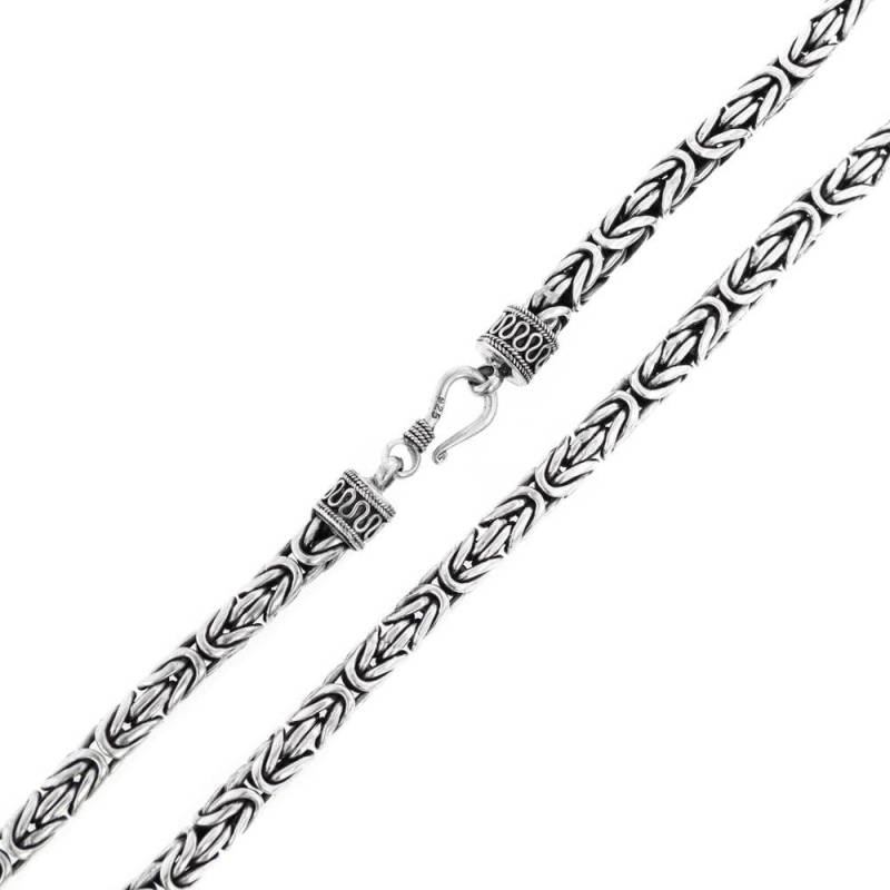 5mm Herren Byzantiner Handgemachte Solide 925 Sterling Silber Kette Halskette Mit Schraubverschluss von fifirosedesigns