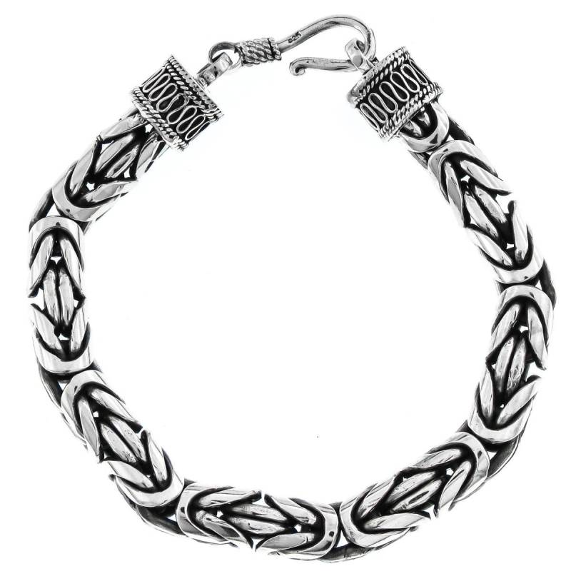 8 Mm Dicke Herren Byzantinerkette Bali Handmade 925 Sterling Silber Armband von fifirosedesigns