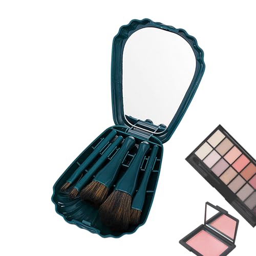 Mini-Make-up-Pinsel-Set, Reise-Make-up-Pinsel | Pinsel-Set mit Spiegel – Niedliche Conchooid-Make-up-Pinsel für Teenager-Mädchen, Set Fiira von fiira