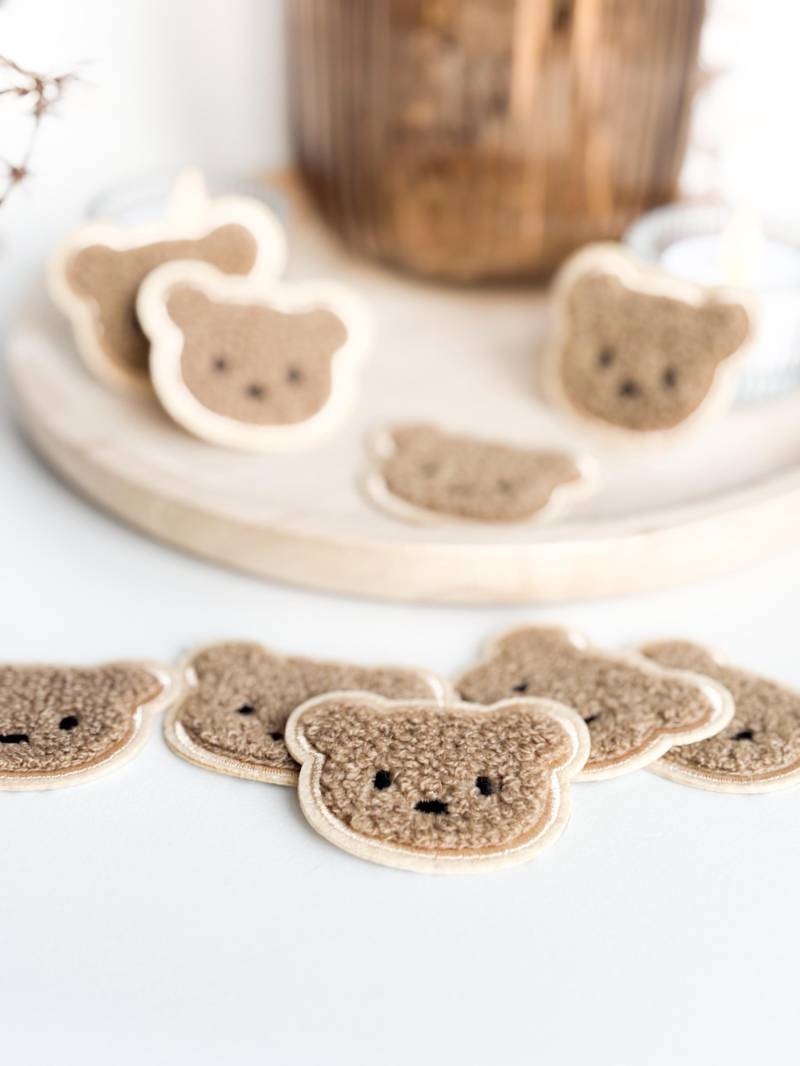 Bügelbild Teddybär 2Er Set Braune Aufbügler Teddy Patch Flauschige Aufnäher Kinderkleidung Applikation Baby Diy Kleidung Reparatur Kinder von filigranhandmade